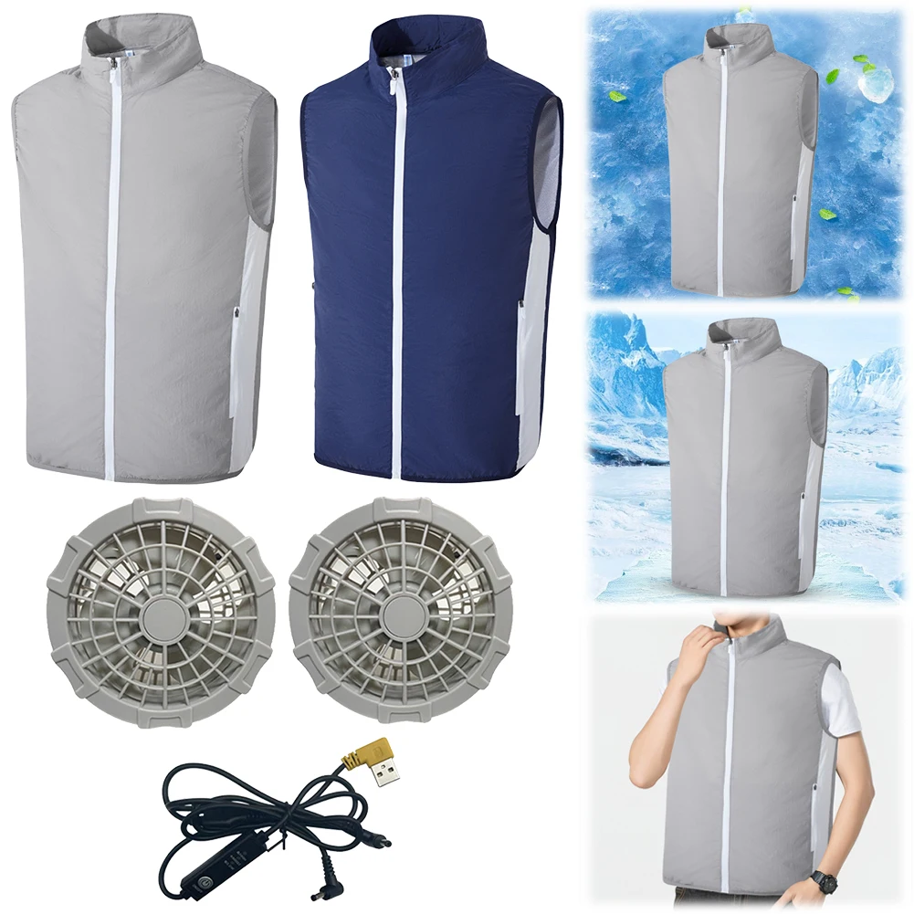 

Summer Air-conditioned Clothes for Men Women Cooling Vest Hiking Clothes for High Temperature Work Fishing Vest