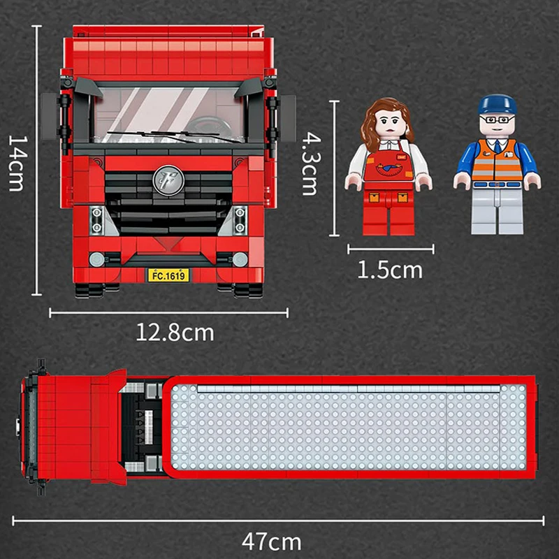 MOC-Technical City Car Repair Truck Building Blocks para crianças, brinquedos modelo de tijolos, presente de Natal, novo, 1258 peças