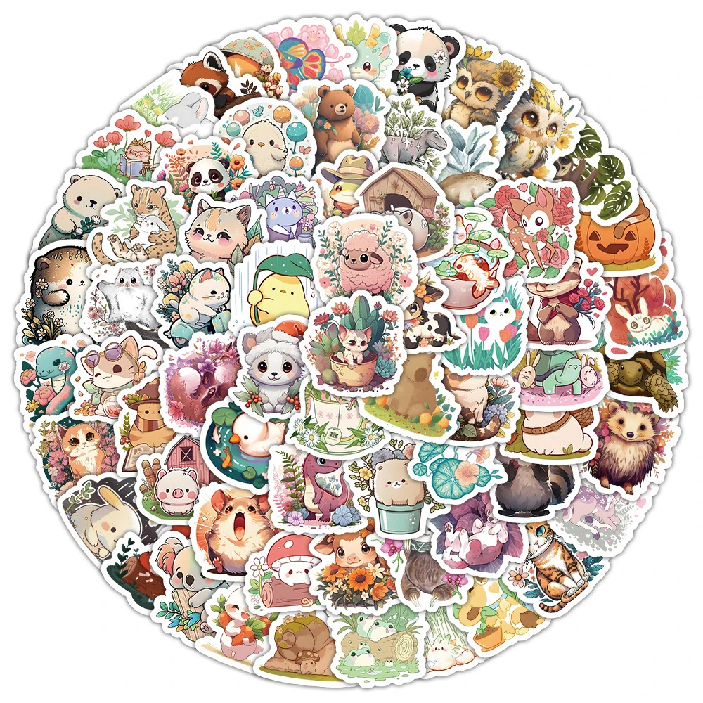 10/30/50/100pcs Cute Cartoon Animal Graffiti Stickers Kawaii Decals Laptop Phone Suitcase Fridge Graffiti Decoration Sticker Toy