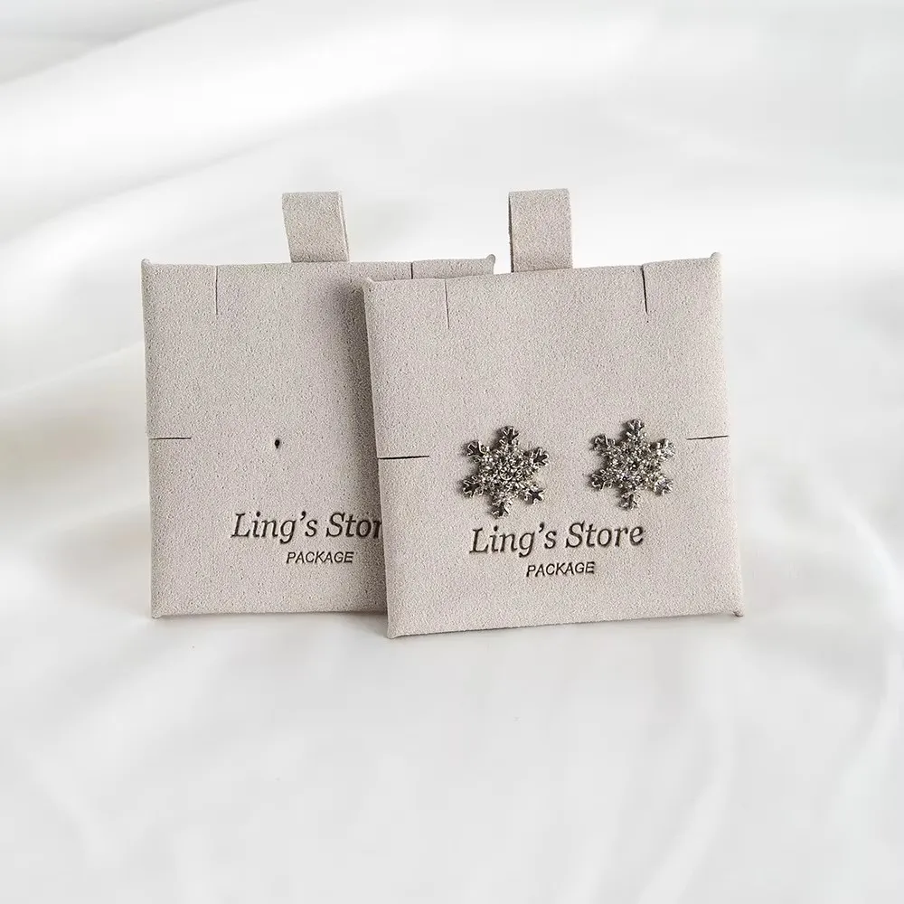 

100pcs/lot 6x6cm Exquisite Jewelry Display Microfiber Pads Earrings Necklace Hairpin Accessories High Quality Packing Cards Box