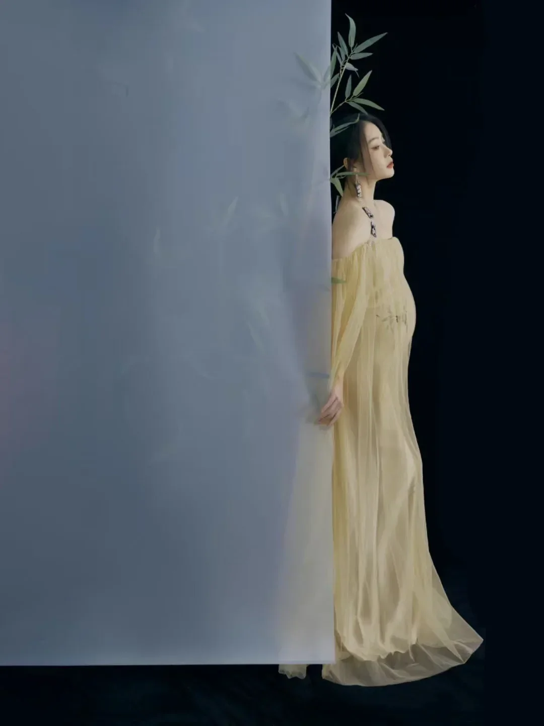 Accesorios de fotografía para mujer, vestidos de maternidad elegantes Vintage chinos, vestido de malla para embarazo, sesión de fotos en estudio, ropa para fotos