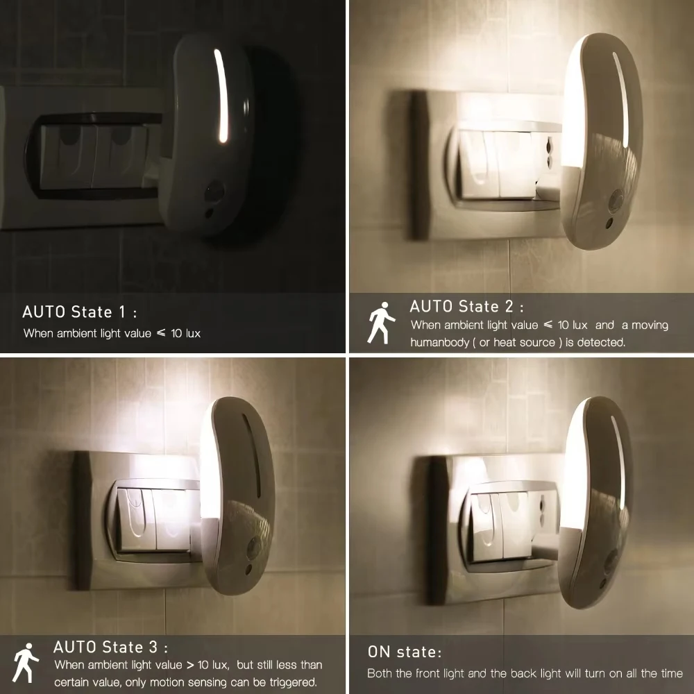 1pc LED Night Light Motion Sensor Night Lamp for Hallway Pathway Lighting Home Decorations