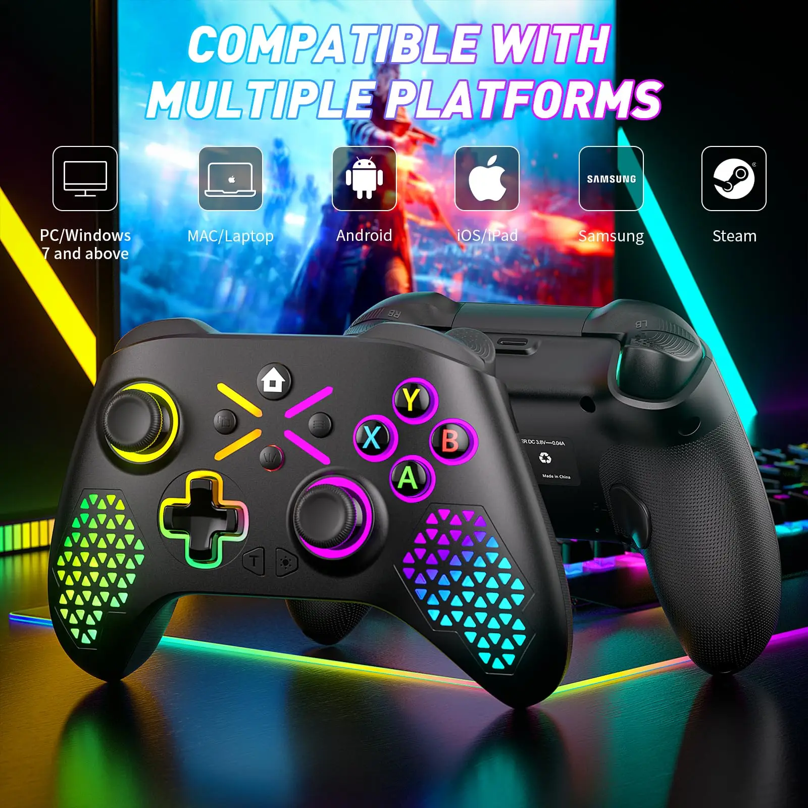 Controller For Xbox One/S/X/Series S/X PC/Steam 2.4G Wireless Gamepads 6Axis Dual Shock Turbo Marco Hall Effect Tigger Game Grip