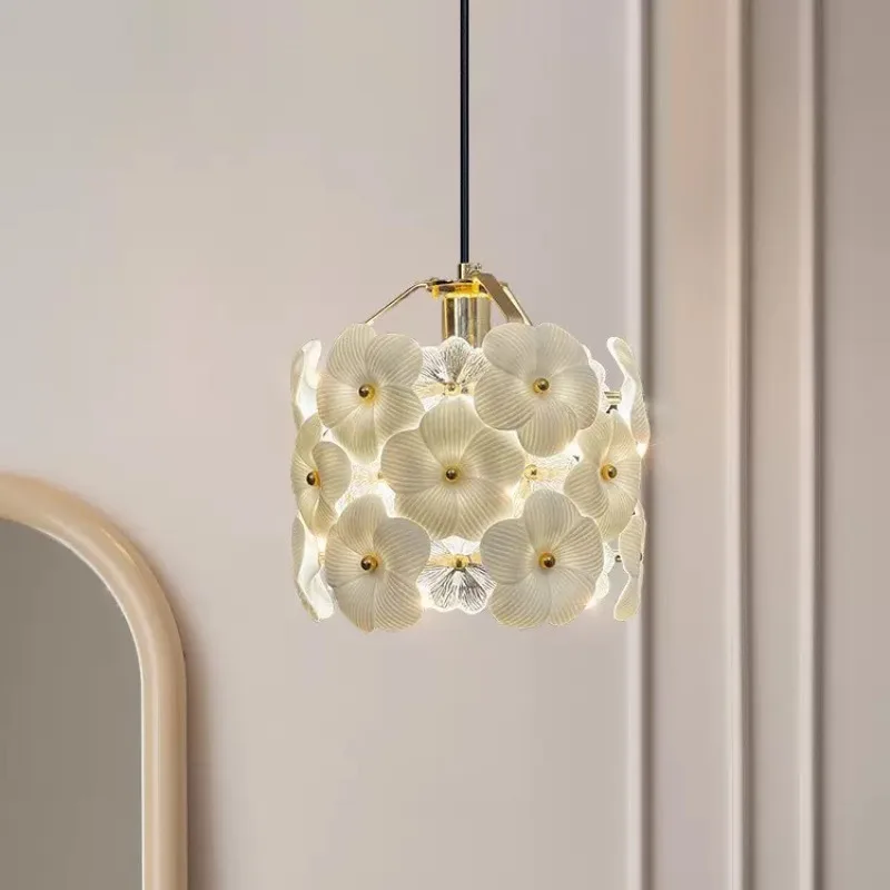 Luxury French Bedroom Pendant Lights Grand Luxury Entrance Lighting Ceramic Flower Pendant Light At The Head of The Bed