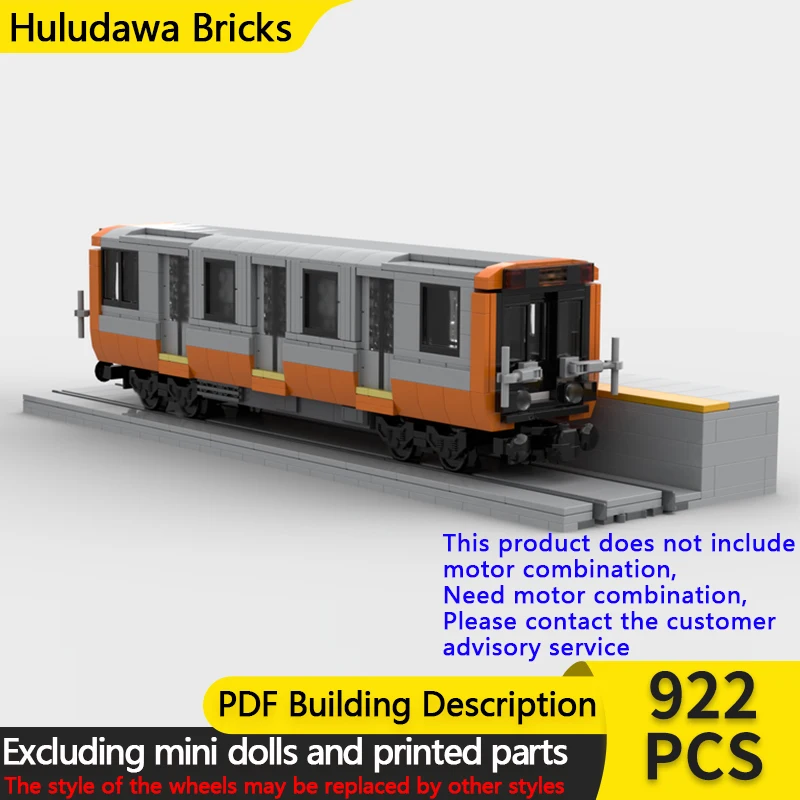 

City Car Model MOC Building Bricks Orange Line Subway Train Modular Technology Gifts Holiday Assemble Children Toys Suit