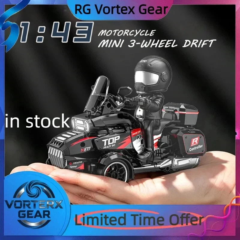 

【In Stock】1/43 Remote-Controlled Three Wheeled Motorcycle Drift Car Retro Motorcycle Boys Racing Entry-Level Rc Model Toy Gift