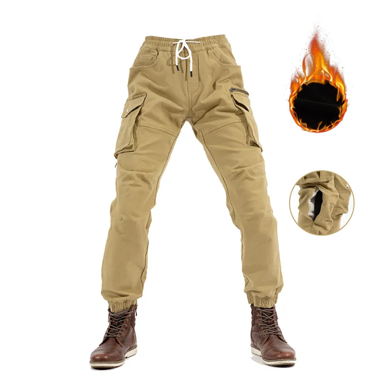 

Мотоциклетные брюки с флисом, зимние повседневные леггинсы, теплые комбинезоны с защитой от падения локомотива для мужчин и женщин с высокой эластичностью