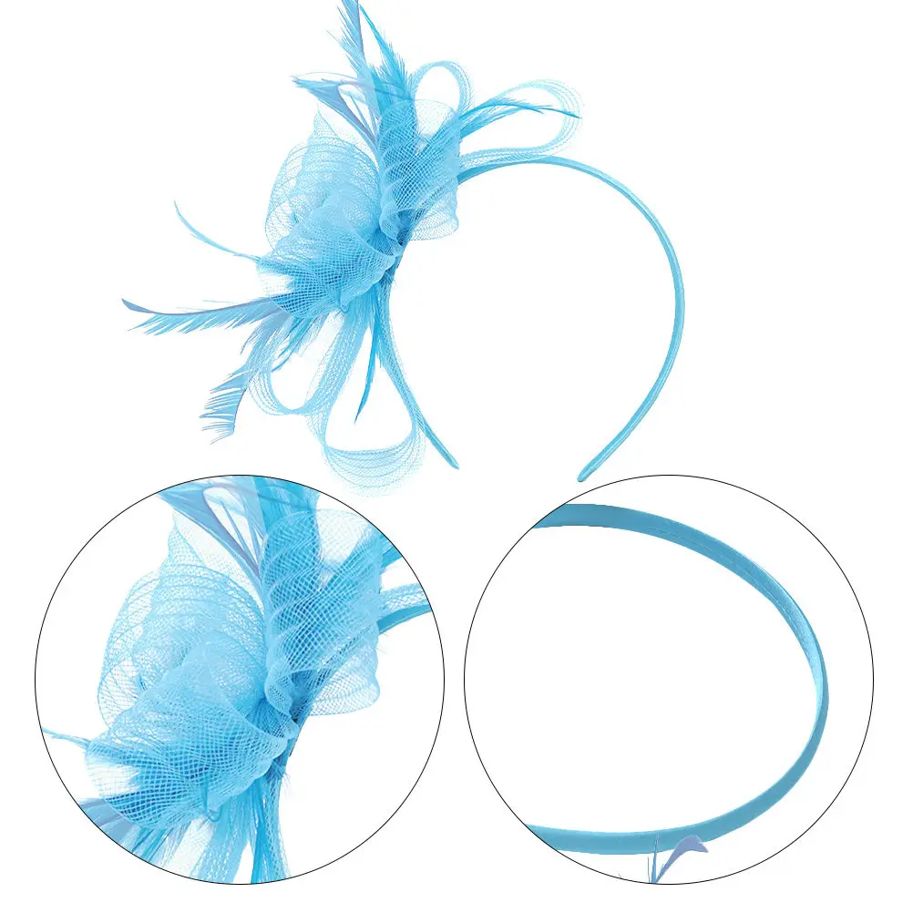 

Veil Fascinator Hair Clip Headband Combination Vintage Elegant Tea Party Hats for Women Fashion Dressy