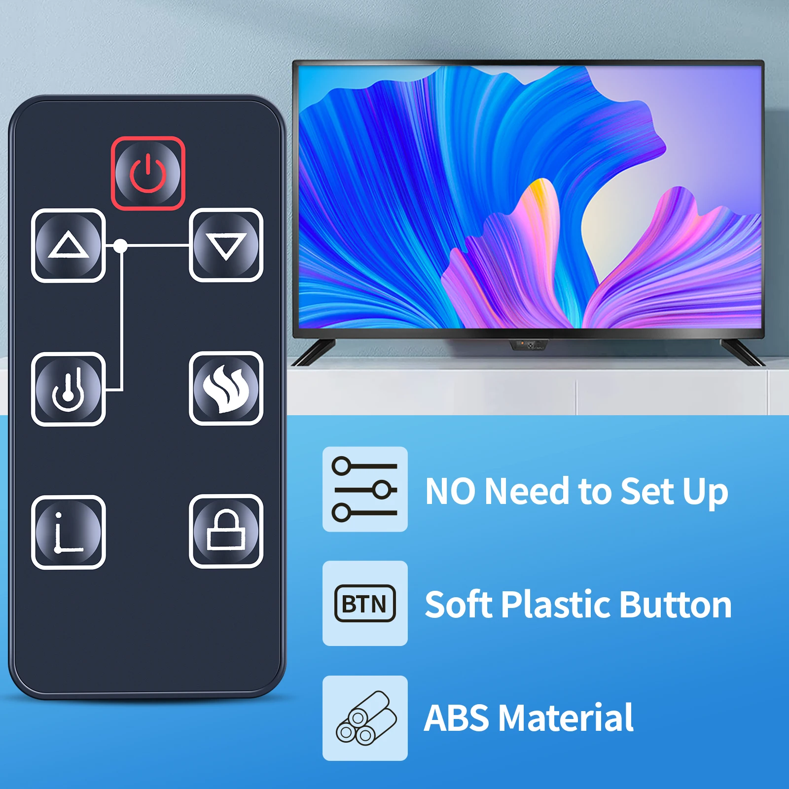 New Remote Control For Intertek Insert Electric Fireplace IF-60FSB IF-70FSB IF-50FSB