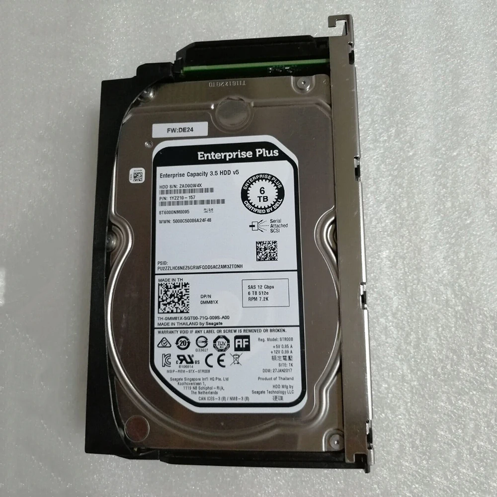 For Dell ST6000NM0095 0MM81X MM81X 6T 6Tb SAS SCV2080 SC Server Hard Disk