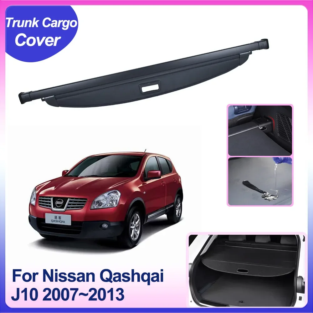 

For Nissan Qashqai J10 Dualis 2007~2013 Car Rear Trunk Cargo Cover Privacy Shield Shade Security Partition Board Auto Accessorie