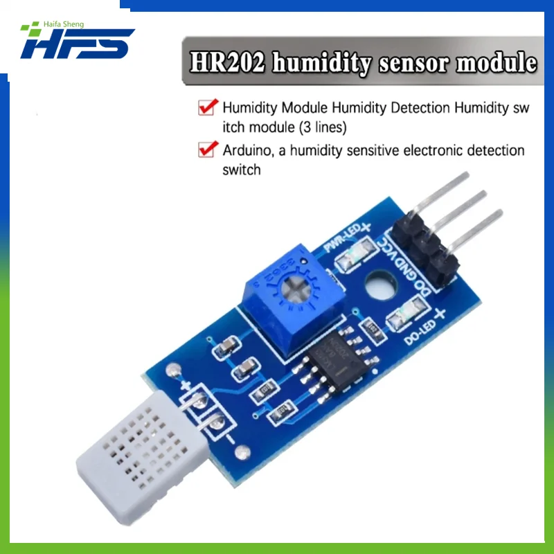 

HR202 Humidity Detection Sensor Module DC 3.3V-5V LM393 Chip (3 wire system)