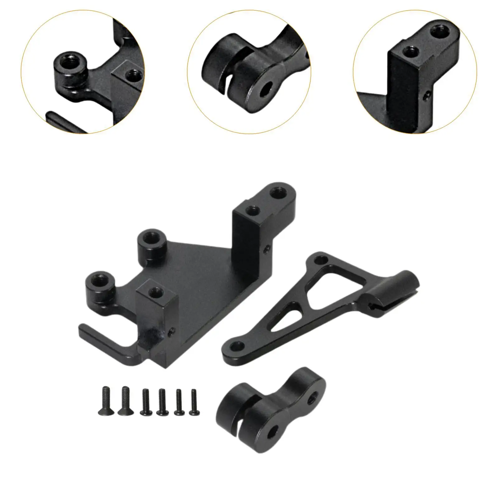 Metal Steering Servo Bracket Easy to Install Electronic Mount Set RC Motorcycle Upgrades Accessories for Losi 1/4 Promoto-mx