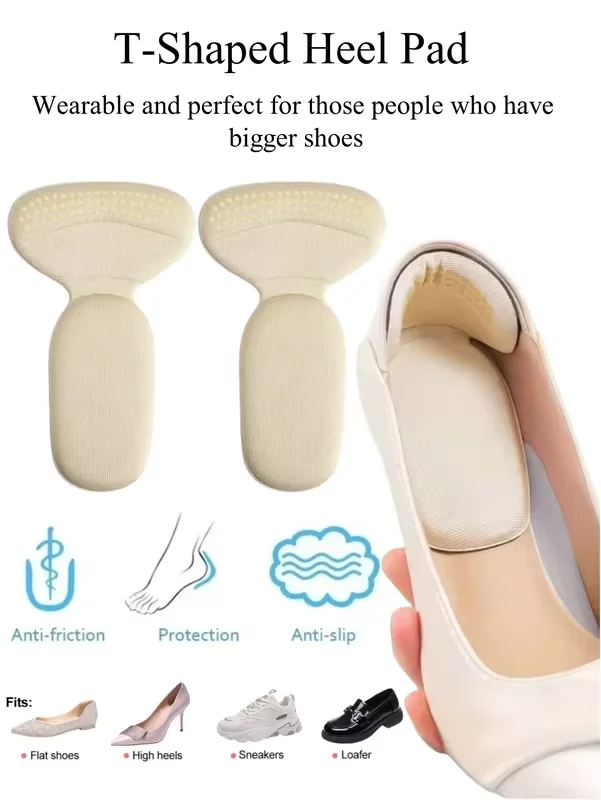 5 Pairs of Heel Cushion Inserts, Elastic Shoe Inserts, Large Shoe Heel Pads, Inserts for Men and Women, Improve the Fit and Comf