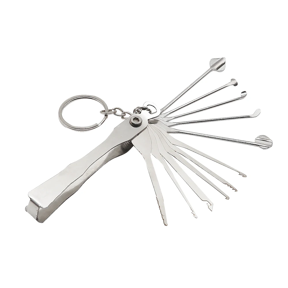 HCY 11 Pcs Folding   K a Broken Key Extractor Set Tool for Lock Cylinder RepairProfessional Locksmith Supplies Hardware Tools