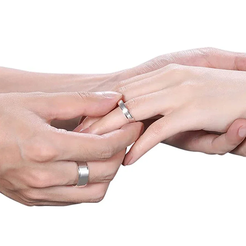 Somen 4/6/8mm Men Ring Titanium Silver Color Brushed Women Ring Unisex Wedding Band Simple Finger Rings Brand Jewelry bague