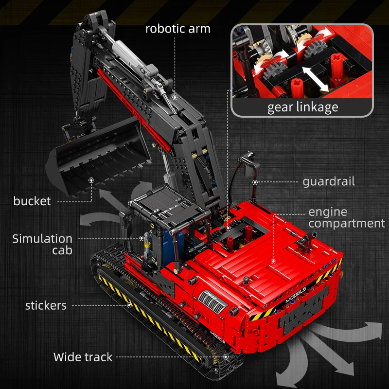 Mould King 17033 Technical Car Toys App RC Motorized Excavator Toy Assembly Model MOC Building Blocks Bricks Kids Birthday Gifts