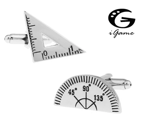 

iGame Ruler Cuff Links Quality Brass Material Protractor Design Cufflinks Wholesale & Retail