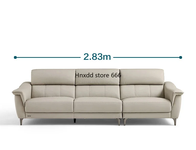 Modern simple straight row leather sofa living room multi-functional leather furniture