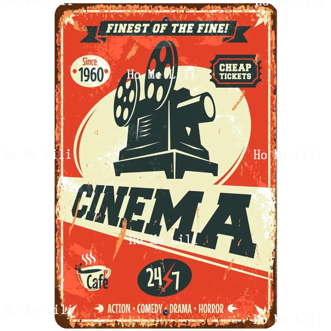 Недорогие кинотеатры, Забавный кинотеатр, винтажный знак, искусство на стену для мужчин, пещера, Декор, отличный подарок для любителей фильмов