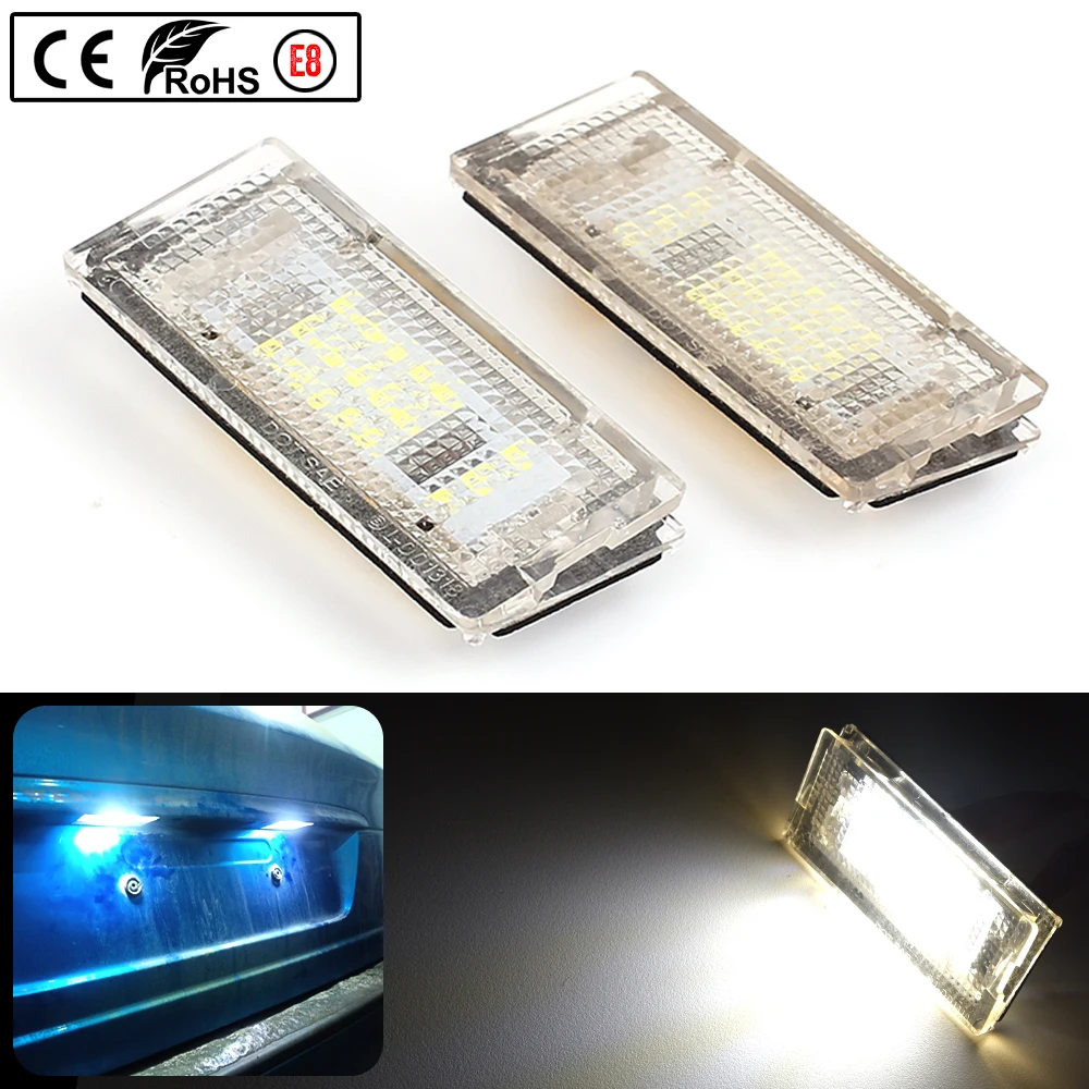 Luz Led para matrícula de coche, Bombilla blanca Canbus para BMW 3er E46 4D 1998-2003, 2 piezas