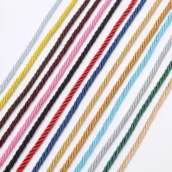 10 Meters/Lot 3/4/5mm 3 Strands Polyester Rope For Costume Jewelry Gift Box Decoration Rope DIY Handmade Home Textile Decoration