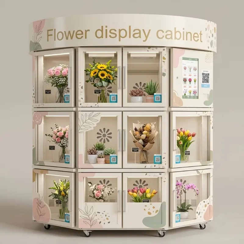 Rotating Flower Vending Machine Refrigerated Natural Fresh Flower Vending Machine Bouquet Vending Machine For Business