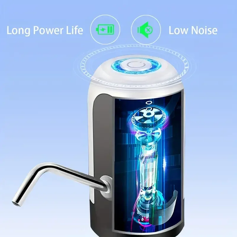USB Rechargeable Electric Water Bottle Pump Automatic Drinking Water Dispenser with Power Switch Portable for Camping Oil pump