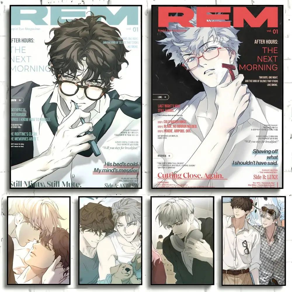 Webtoon Nerd Project Bl Poster Stickers Painting Self-Adhesive Wall Decals for Room Home HD Decor Gift