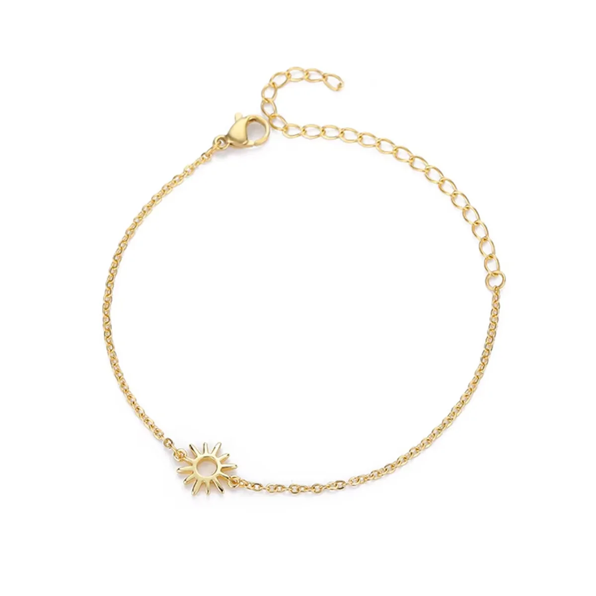 الشمس الجوف أساور للنساء الرجال الفولاذ المقاوم للصدأ سلسلة اليد خمر عباد الشمس خلخال بوهو مجوهرات للقدم هدية اكسسوارات