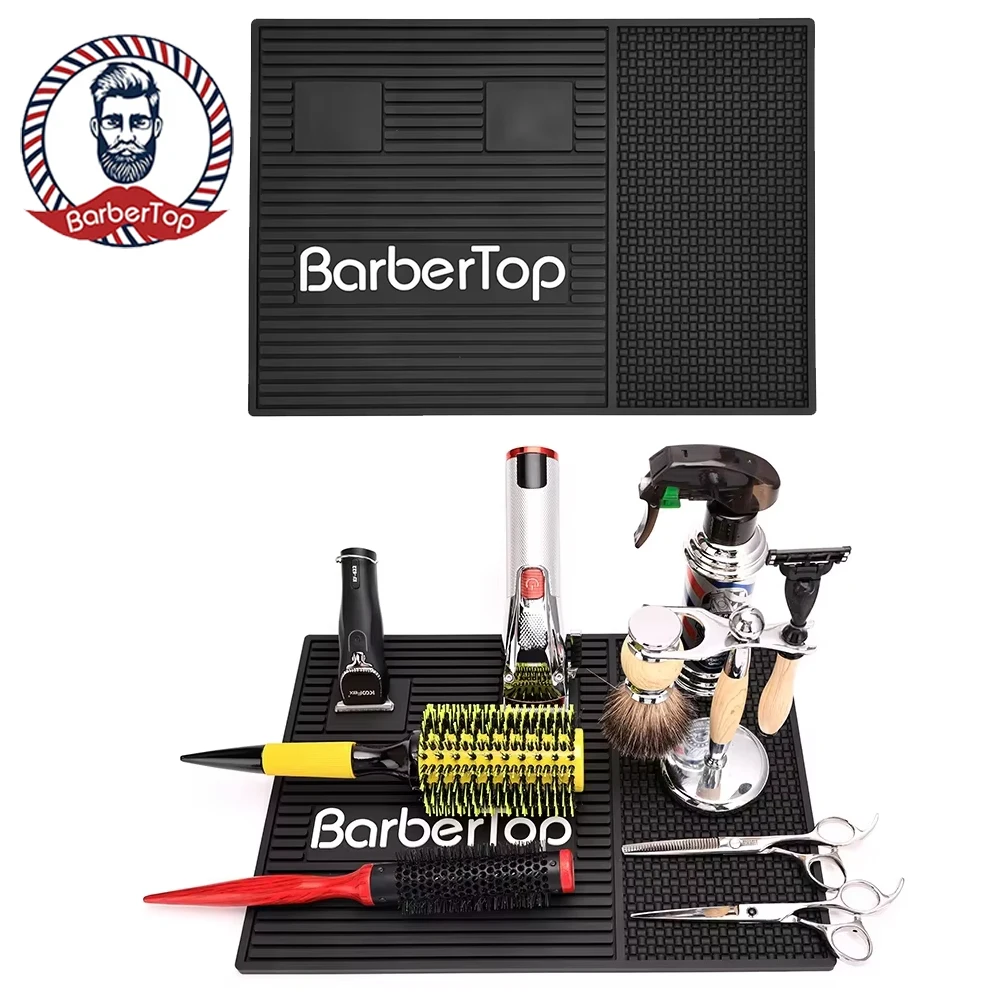 BarberTop Anti-Skid Magnetic Silicone Pad Hairdresser Tools Clippers Display Pad Haircut Scissors Comb Desktop Storage Mat