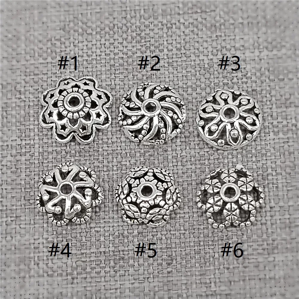 

20pcs of 925 Sterling Silver Star Flower Bead Caps for Jewelry Making 7mm 8mm