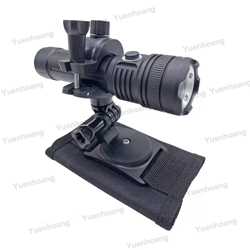 1PC Flashlight Shoulder Strap Mount 1.7-2.9cm Clamping Range Adjustable Angle Tactical Light Holder for Outdoor Camping & Hiking