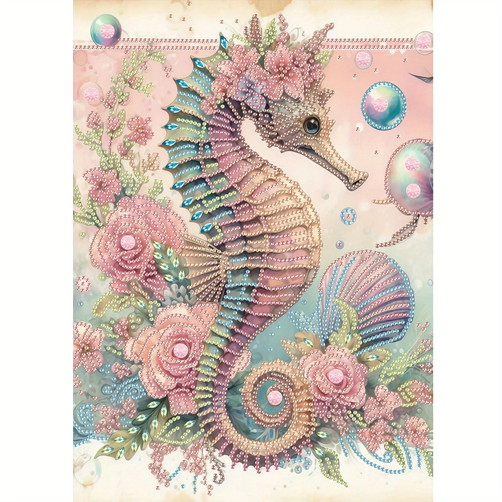 DIY Colorful seahorse 5D Special Shape Diamond Art Kits for Beginners,Diamond Art Painting Kits for Home Wall Decoration Gift