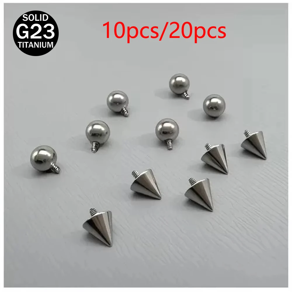 10/20pcs G23 Titanium Ear Stud Ball Spike Top M0.9 Thread Nariz Studs Face Body Jewelry Acessorios For Eyebrow/Nose/Lip Nails