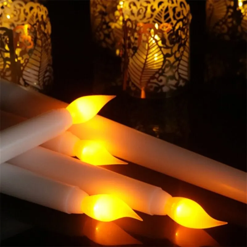 LED Flameless Flickering Taper Candles 3D Wick Candles Lamp with Remote Control Tea Lights Wedding Home Decor Battery Operated image 4