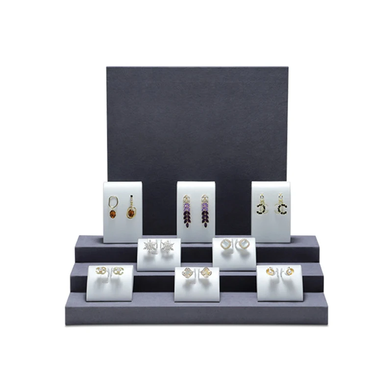 

Многослойная трапециевидная подставка для ювелирных изделий, прямая трансляция, задняя панель, серьги, кольца, ожерелья, браслеты, реквизит для демонстрации ювелирных изделий