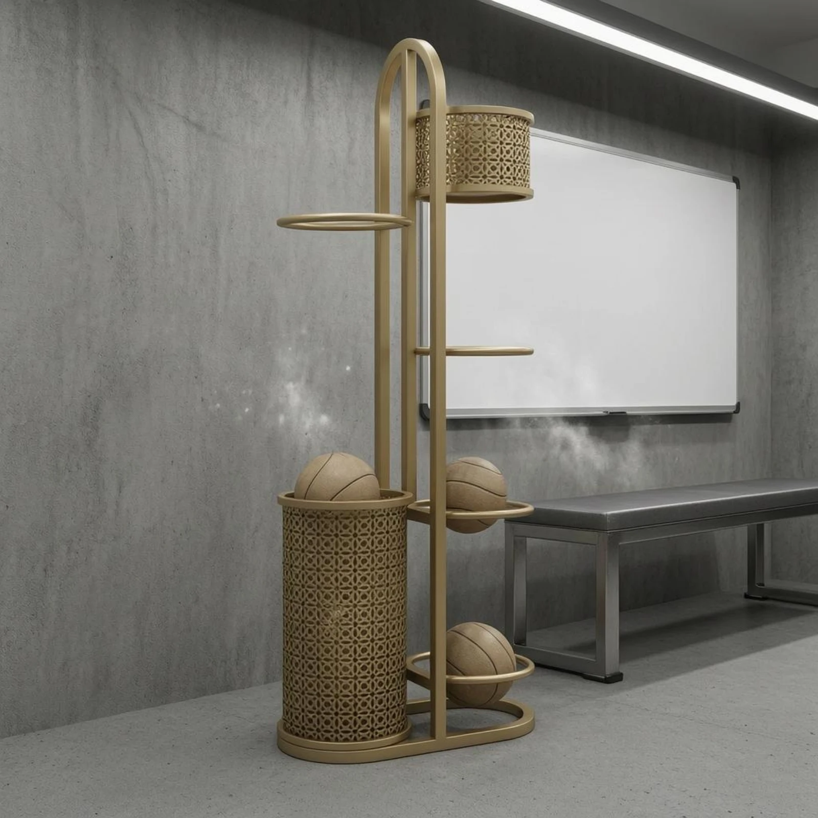 Sports Ball Rack Freestanding Ball Storage Rack Sports Equipment Organizer Perforated Multi Purpose