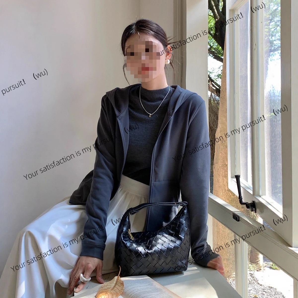 ZOCI-秋と冬のフード付きジッパー付きレディース新作無地厚手カジュアルセーターハイエンドソフトワックストップジャケット