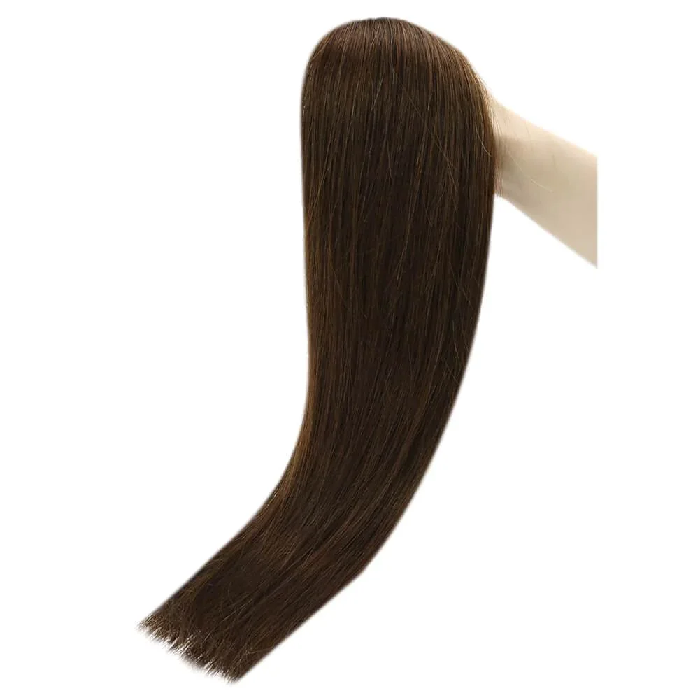 Moresoo-fita em extensões virgens do cabelo, cabelo castanho escuro, 100% cabelo humano real, natural invisível, 25g, 10pcs