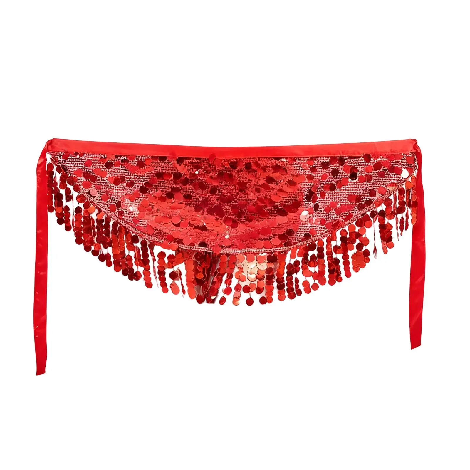 Belly Dance Hip Scarf Sequin Tassel Skirt for Stage Performance Women Girls