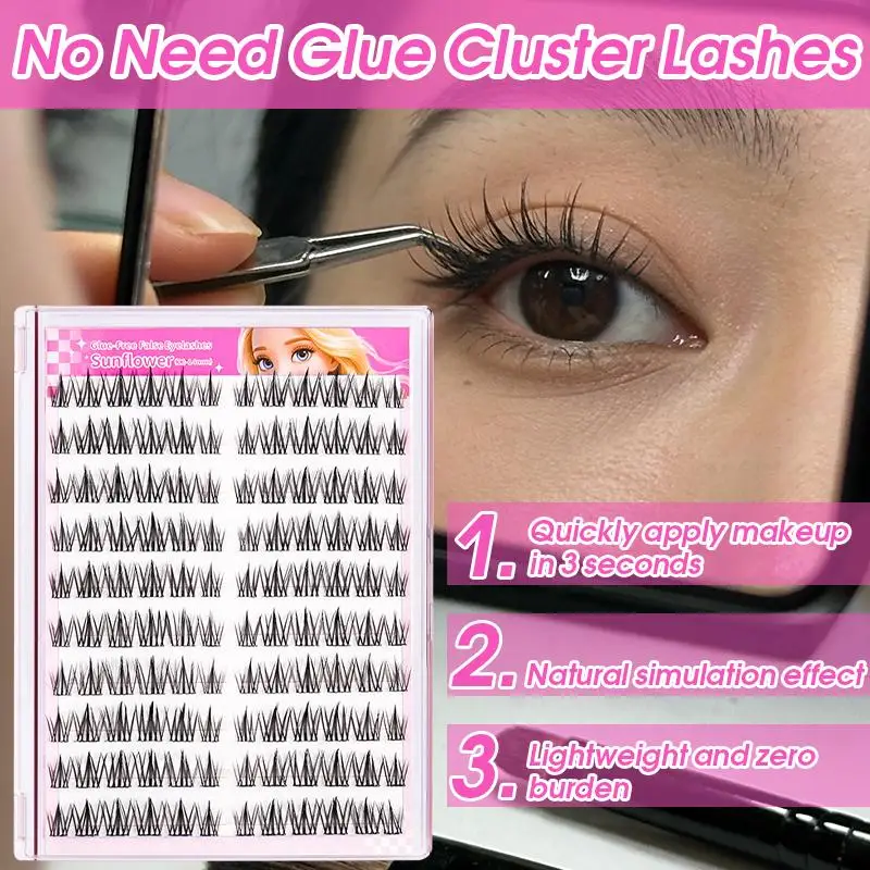 DIY Cluster-Wimpern Klebefreie Künstliche Wimpern Natürliche Manga-Wimpern Weiche Künstliche Wimpern für Tägliches Make-up