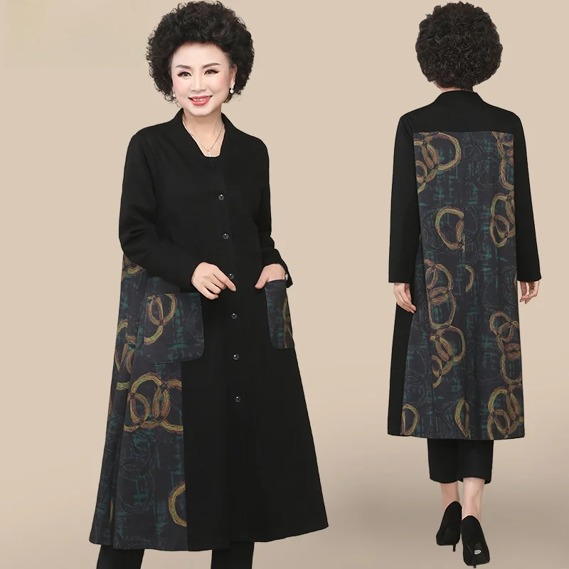 

Осенний шерстяной пиджак для женщин среднего возраста, модный, повседневный, свободного кроя, в корейском стиле, больших размеров, весна-осень