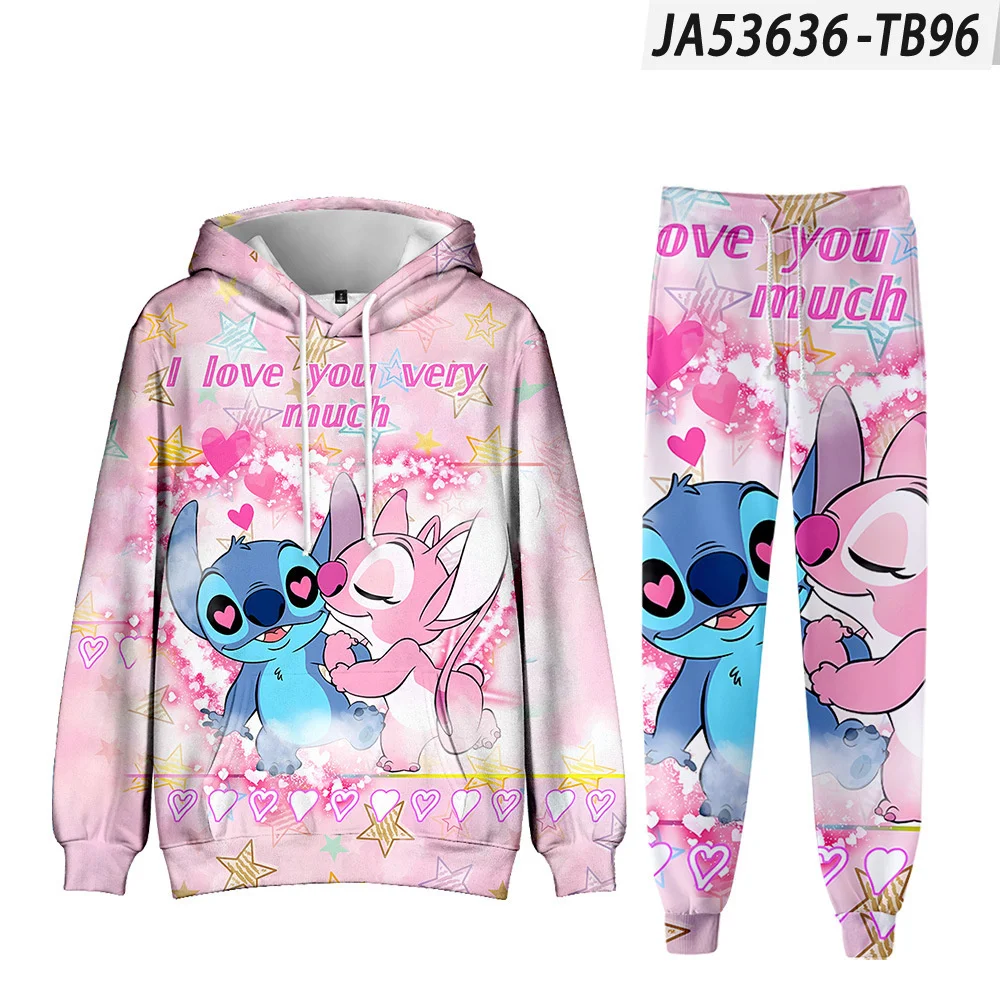 

2025 new Stitch stitch3D printed hooded sweatshirt trousers leggings suit suitable for men and women YK2 sweatpants fashion casu