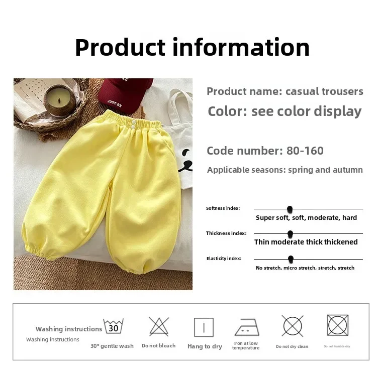 Koreanischer Stil, einfarbige Sport-Langhose für Kinder, Jungen und Mädchen, Frühling/Herbst, Freizeit-Hose, Jogginghose. – Detail 16