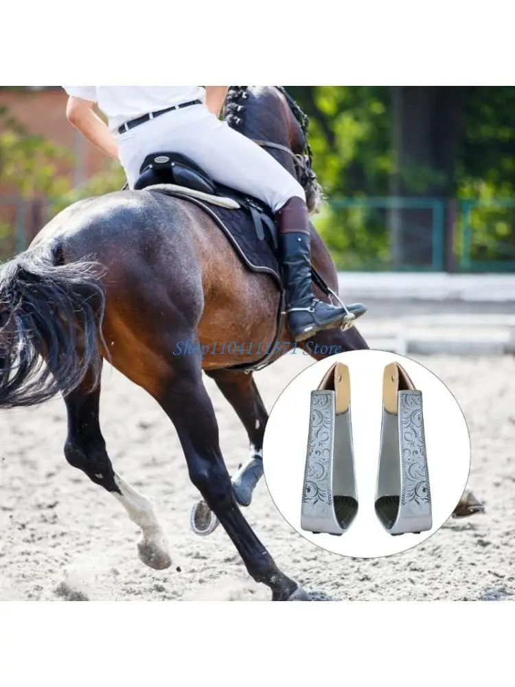 

P9FC Light Weight Horse Riding Stirrups Overshoe Safety Horse Stirrups with Rubber Nonslip Foot Mat for Safe Riding Comfort