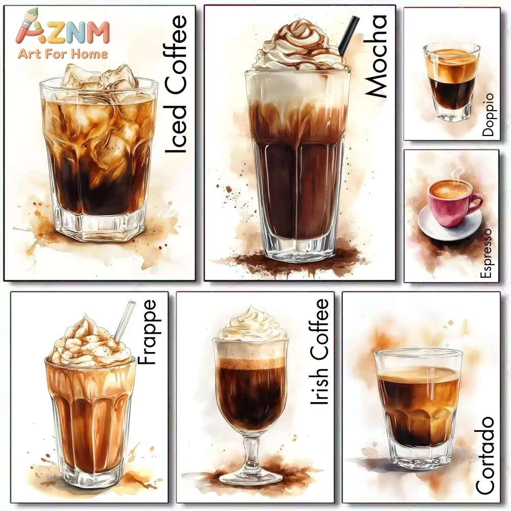 

1 шт. Ретро-постер с изображением кофе, каллиграфией, современный и элегантный, на холсте, для декора дома, для гостиной, настенное искусство