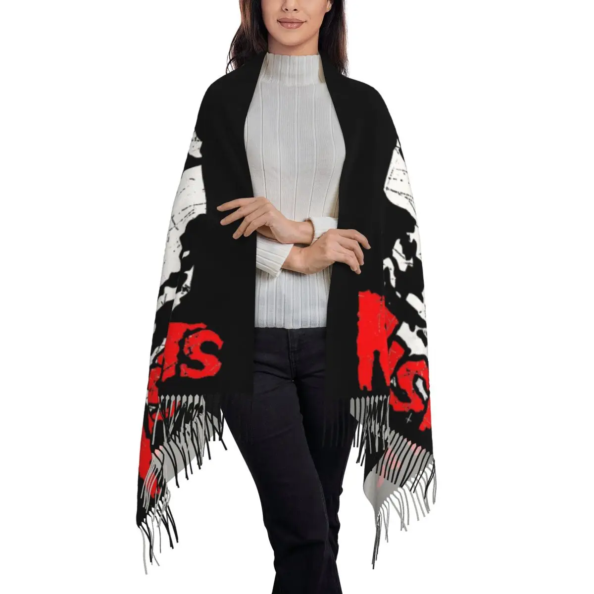 Custom Printed Horror Punk Rock Misfits Skull Scarf Women Men Winter Fall Warm Scarves Shawls Wraps