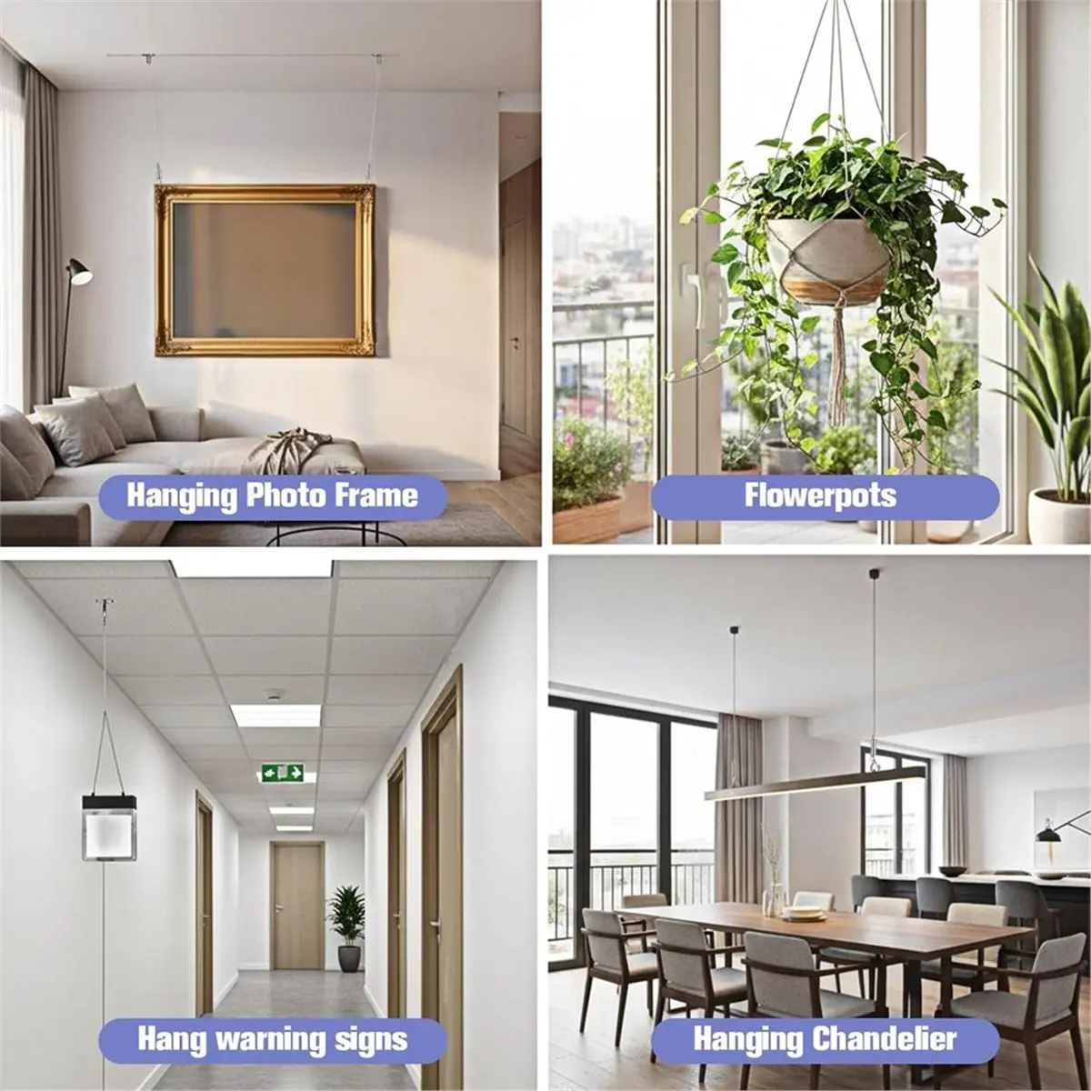 【AT48】 NEW 28PCS Heavy Duty Picture Hanging Kit, Adjustable Wire & D Rings for Mirrors, Frames, Artwork