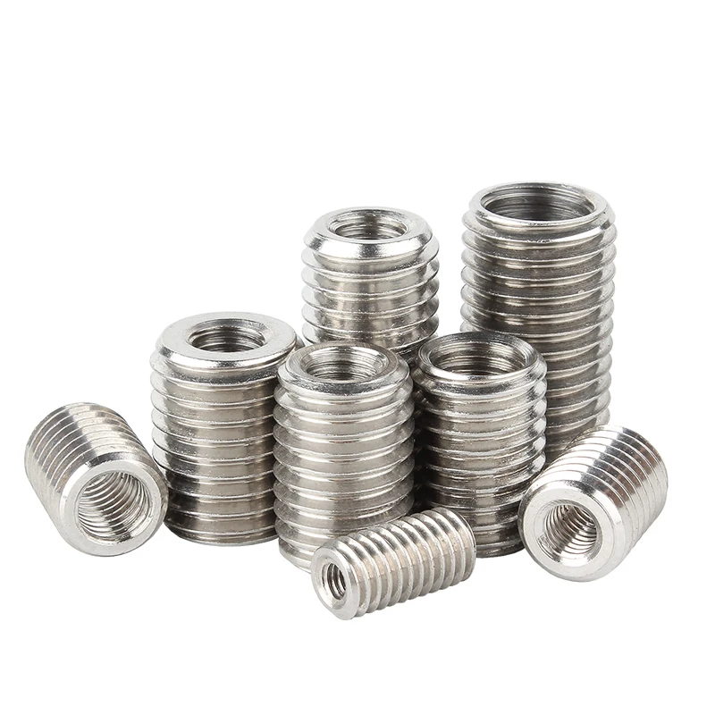 2/ 5pcs Inside Outside Thread Adapter Screw Nuts Insert Sleeve Converter Nut Coupler M2 M3 M4 M5 M6- M12 M20 304 Stainless Steel